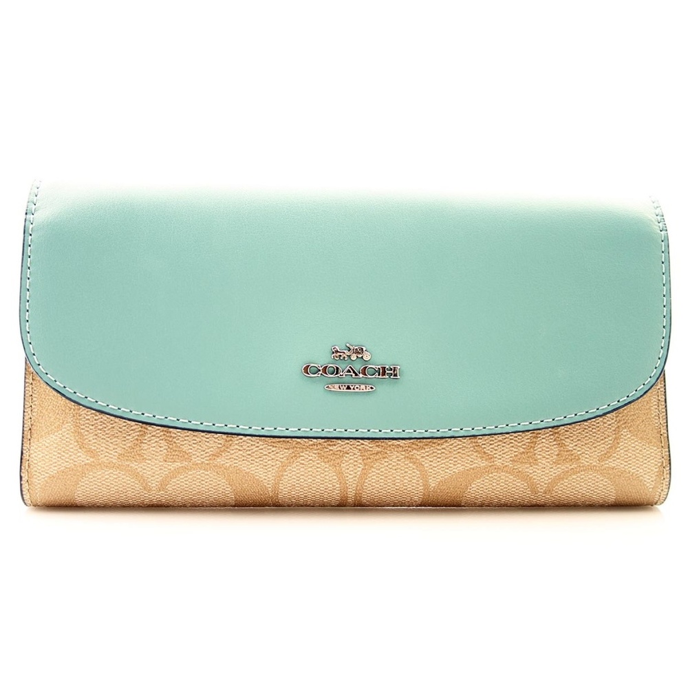 COACH NWT Checkbook Wallet In Signature Canvas